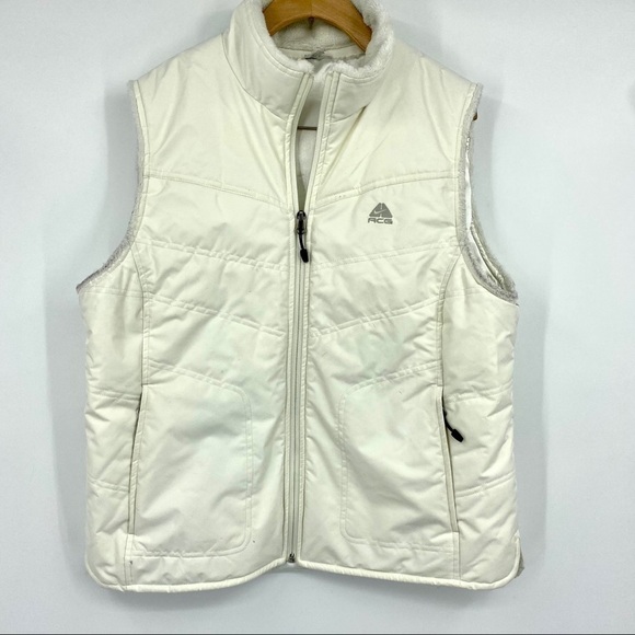 Nike ACG white zip up puffer vest L - Picture 1 of 13